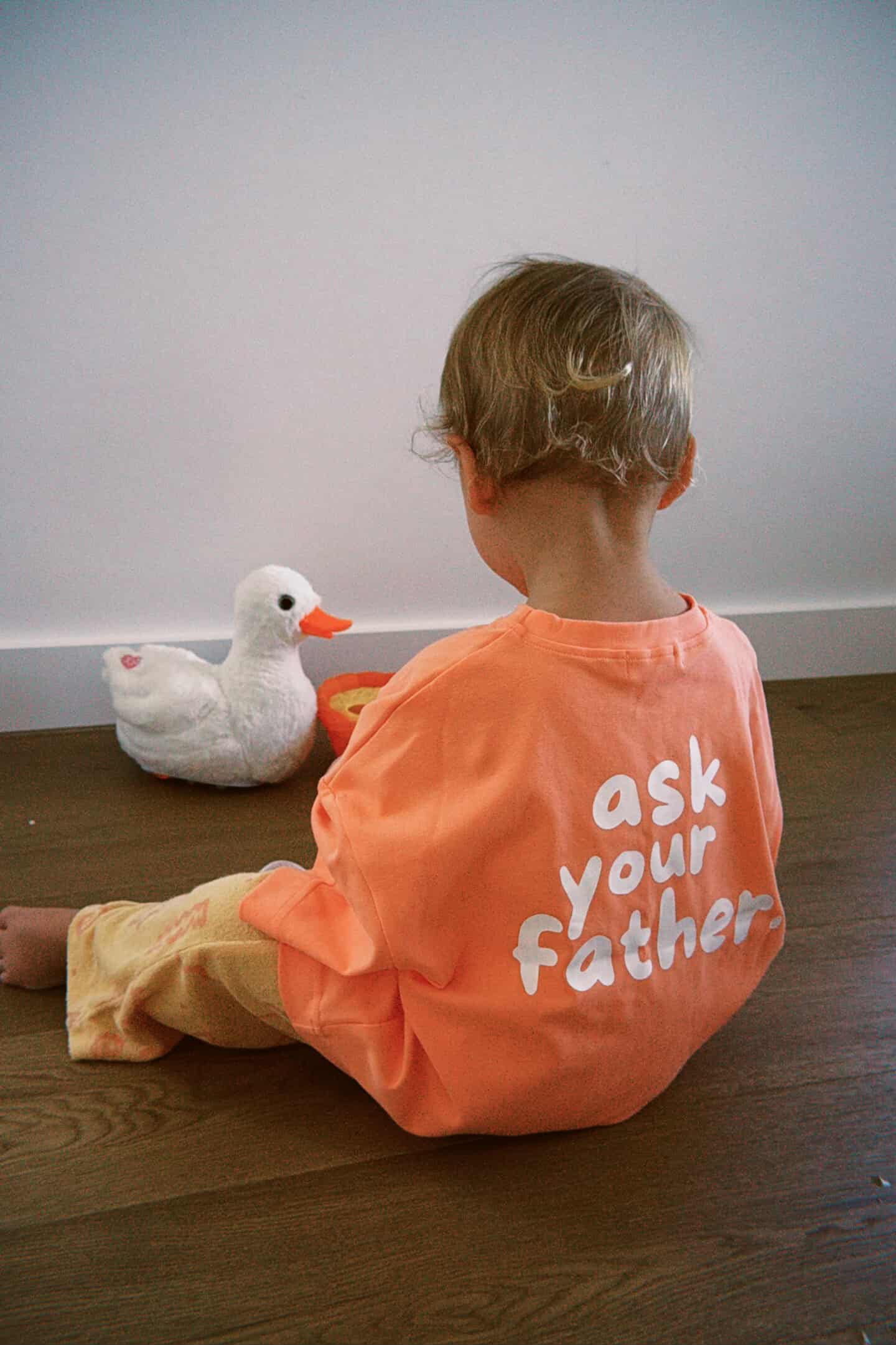 Ask your father | Oversized Tee in Peach