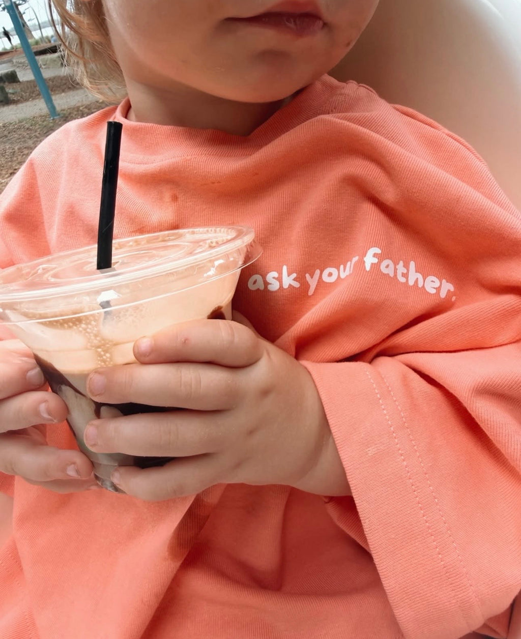 Ask your father | Oversized Tee in Peach