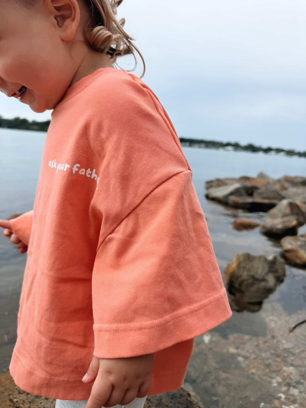 Ask your father | Oversized Tee in Peach