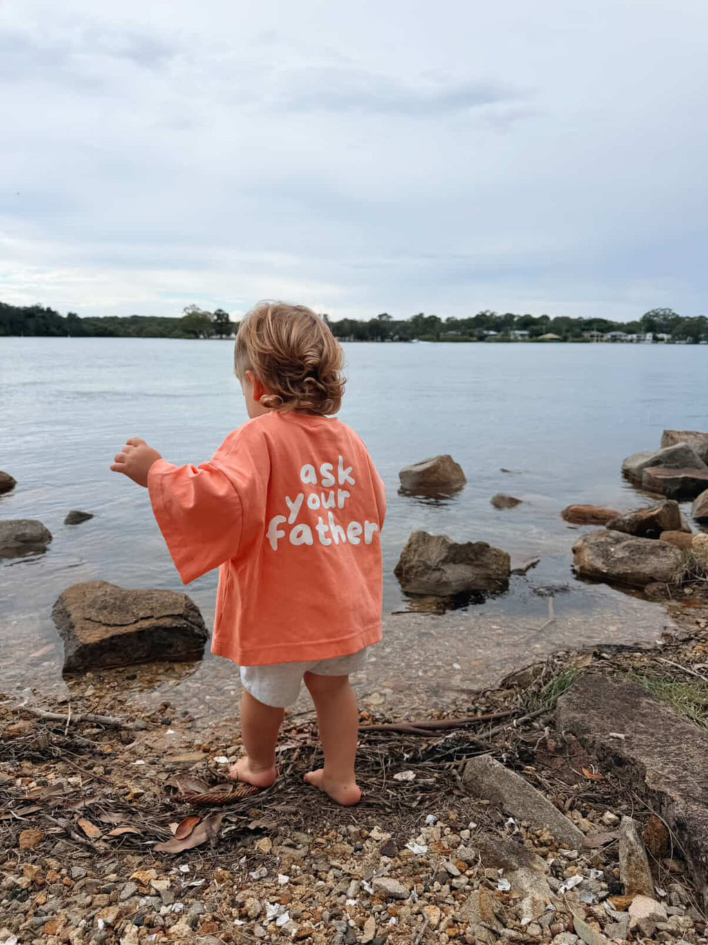 Ask your father | Oversized Tee in Peach