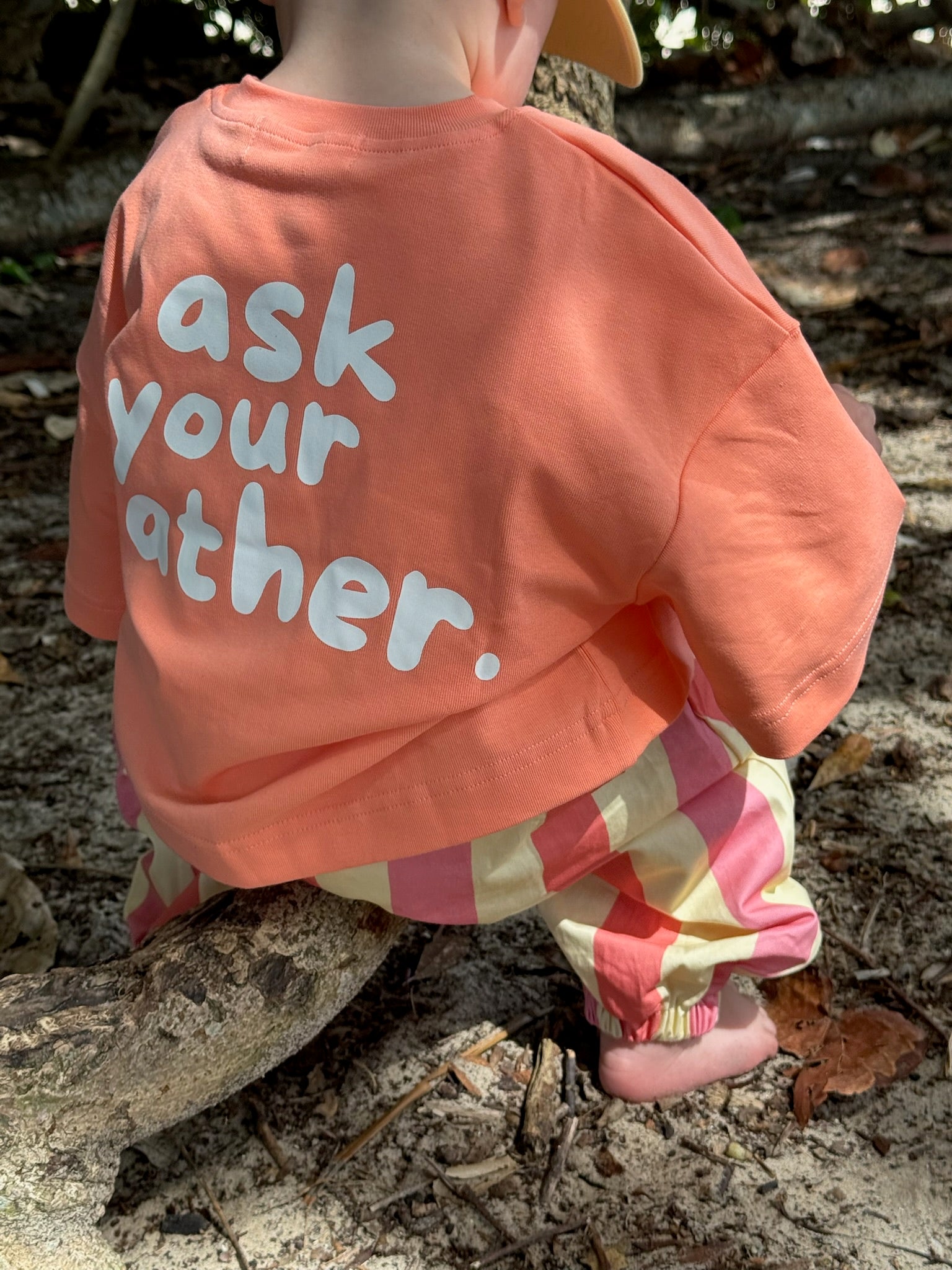 Ask your father | Oversized Tee in Peach