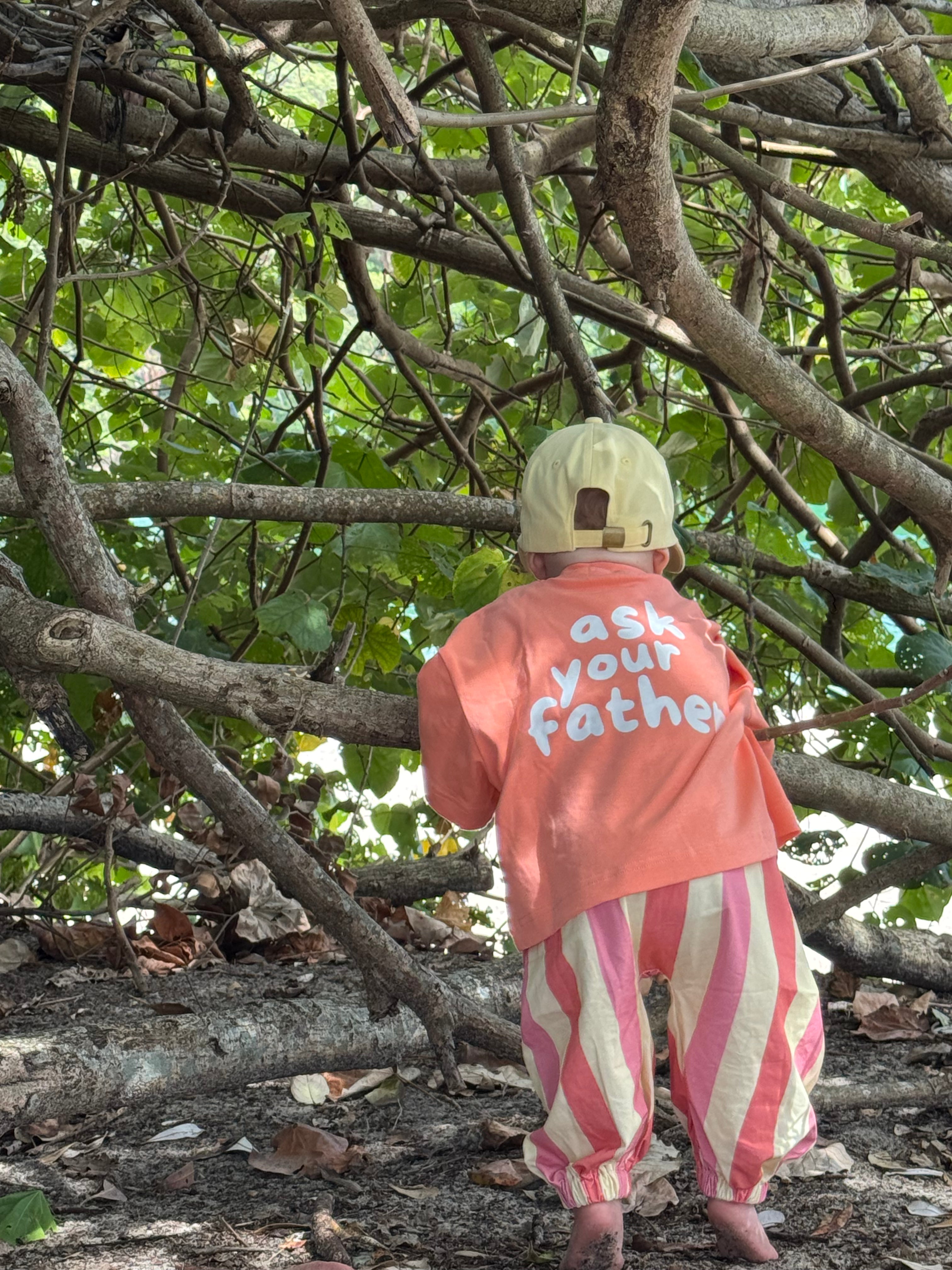 Ask your father | Oversized Tee in Peach