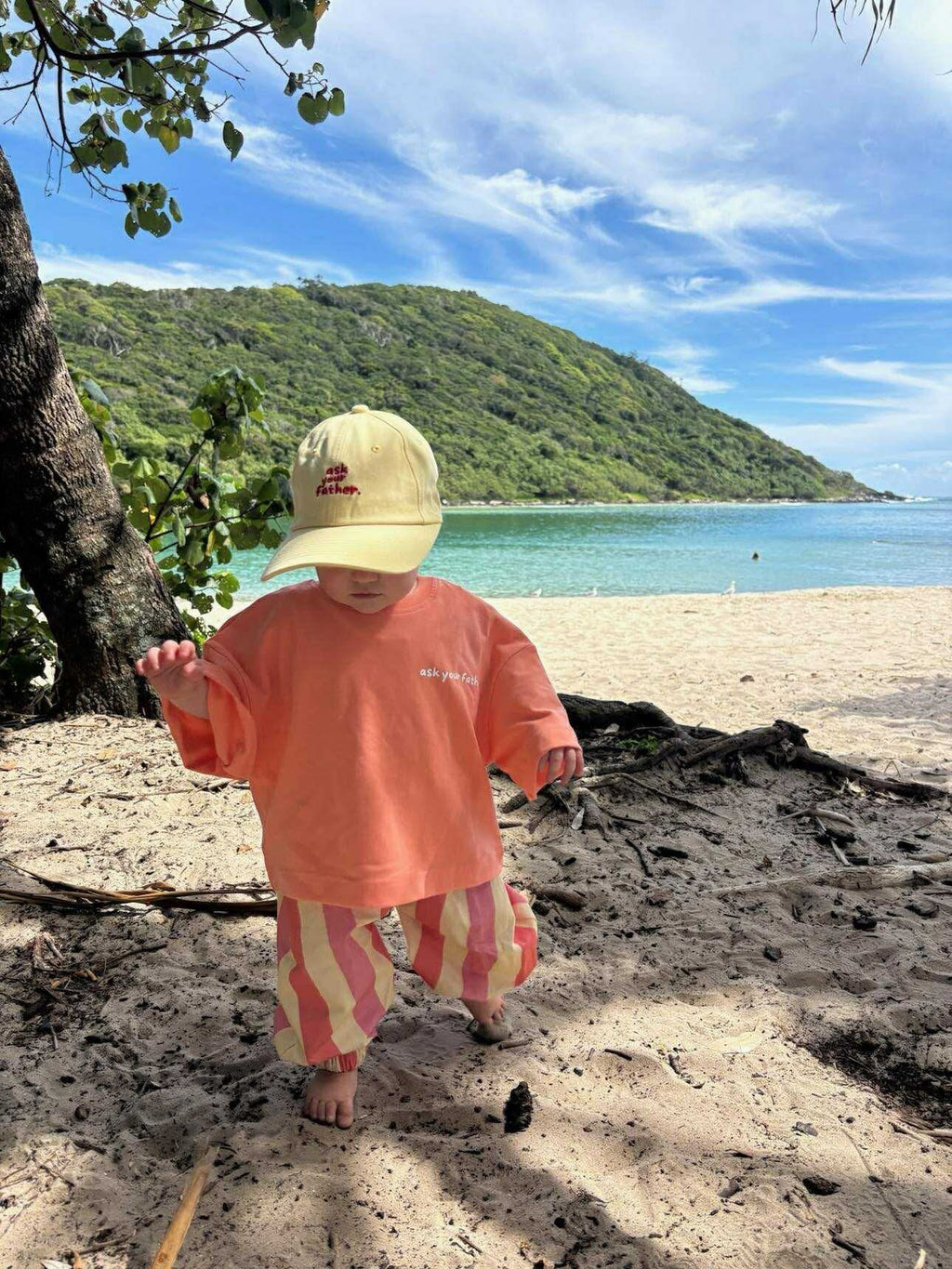 Ask your father | Oversized Tee in Peach